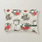 クラシック赤と白花 アクセントクッション (裏面)