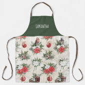 クラシック赤と白花 エプロン (正面)