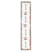 クラシック赤と白花 ショートテーブルランナー (正面)