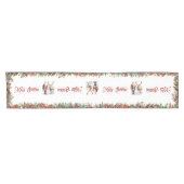 クラシック赤と白花 ショートテーブルランナー (横)