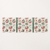 クラシック赤と白花 ヨガマット (正面(横))