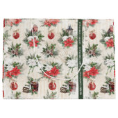 クラシック赤と白花 ラージペーパーバッグ (裏面)