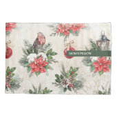 クラシック赤と白花 枕カバー (裏面-左)