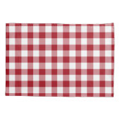 クラシック赤と白Gingham Pattern 枕カバー (裏面-左)