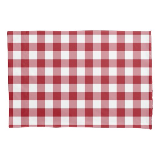 クラシック赤と白Gingham Pattern 枕カバー (正面左)