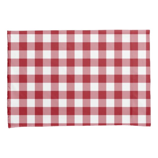 クラシック赤と白Gingham Pattern 枕カバー (正面右)