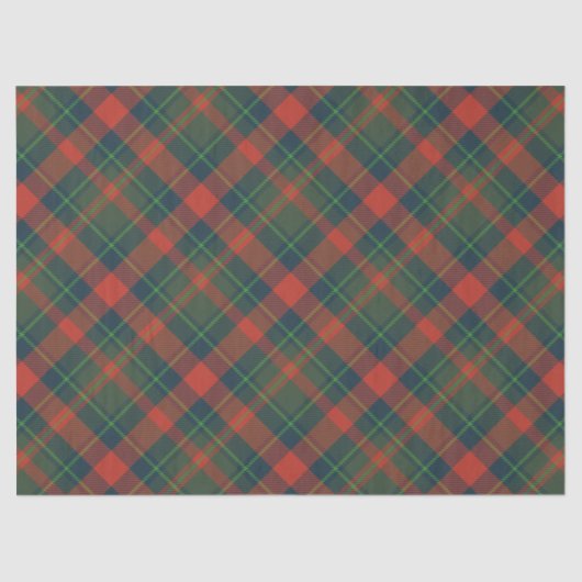 クラシック赤と緑の休日タータンチェック格子模様 薄葉紙 (正面)