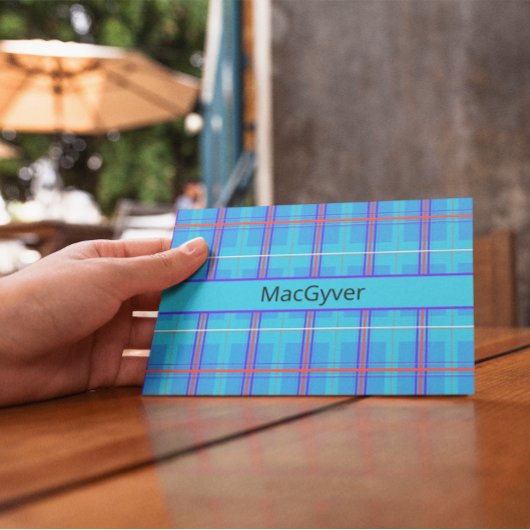 クラシック赤と青スコットランドタータンチェックカスタム カード