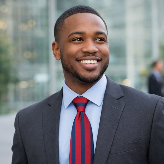 クラシック赤と青ストライプの ネクタイ