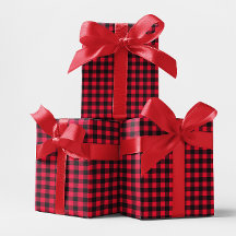 クラシック赤と黒のバッファローのプレイド