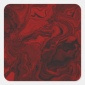 クラシック赤と黒の大理石 スクエアシール (正面)