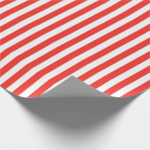 クラシック赤のストライプパターン ラッピングペーパー (角)