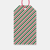 クラシック赤ストライプメリークリスマス ギフトタグ (裏面)