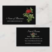 クラシック赤バラエレガント赤と黒フローラ 名刺 (正面/裏面)