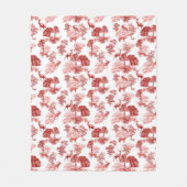 クラシック赤フランスのトイルディアパターン フリースブランケット (正面)