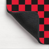 クラシック赤モダンと黒のパタ市松模様にーン マウスパッド (コーナー)