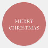 クラシック赤モダンクリスマス ラウンドシール (正面)