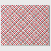 クラシック赤伝統的緑ブルーホワイトプレイド ラッピングペーパー (フラット)