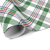 クラシック赤伝統的緑青ギンガム ラッピングペーパー (ロールコーナー)