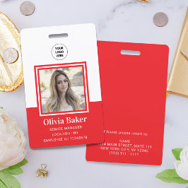 クラシック赤名企業の役職従業員写真ID バッジ