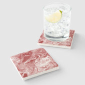 クラシック赤大理石 ストーンコースター (横)