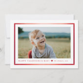 クラシック赤枠フォトバレンタインデー ノートカード (正面)