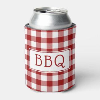 クラシック赤白ギンガムパターンBBQパーティー 缶クーラー