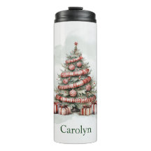 クラシック赤白水色クリスマスツリー