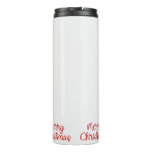 クラシック赤白水色クリスマスツリー タンブラー (裏面)