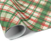 クラシック赤緑水彩格子模様 ラッピングペーパー (ロールコーナー)