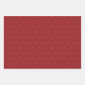 クラシック赤緑金ゴールドメリークリスマス ラッピングペーパーシート (正面3)