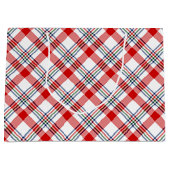 クラシック赤緑青白格子模様 ラージペーパーバッグ (正面)