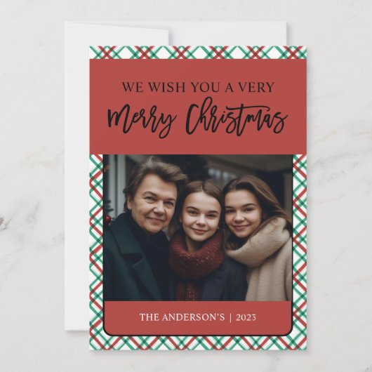 クラシック赤緑Plaid One写真 シーズンカード (正面)