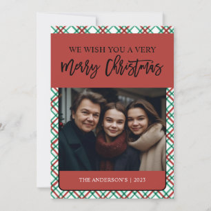 クラシック赤緑Plaid One写真 シーズンカード