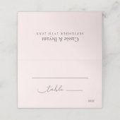 クラシック赤面エレガントピンクシック結婚ス プレイスカード (外部開封)