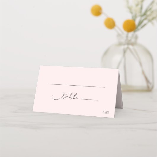 クラシック赤面エレガントピンクシック結婚ス プレイスカード (正面)