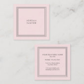 クラシック赤面エレガントピンクトリプルフレーム スクエア名刺 (正面/裏面)