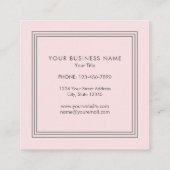クラシック赤面エレガントピンクトリプルフレーム スクエア名刺 (裏面)