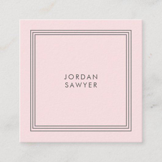 クラシック赤面エレガントピンクトリプルフレーム スクエア名刺 (正面)