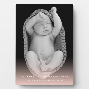 クラシック赤面シンプルピンクのグラデーション赤ちゃん女の子の写真 フォトプラーク