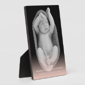 クラシック赤面シンプルピンクのグラデーション赤ちゃん女の子の写真 フォトプラーク (側面)