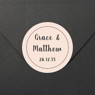 クラシック赤面ピエレガントンク結婚クのミニマル ラウンドシール