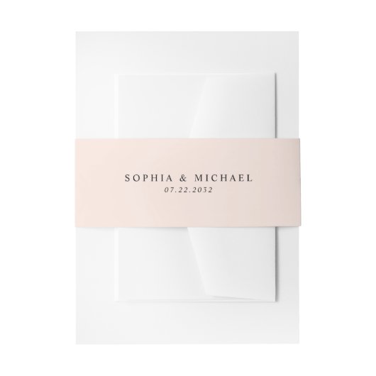 クラシック赤面ピパーソナライズされたンク名結婚の 招待状ベリーバンド (正面例)