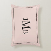 クラシック赤面モノグラムのピンクアクセントピロー アクセントクッション (正面(垂直))