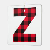 クラシック赤黒バッファローチェックZモノグラム セラミックオーナメント (左)