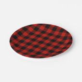 クラシック赤黒水牛の格子柄 ペーパープレート (アングル)
