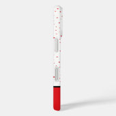 クラシック赤+白モノグラストライプのム水色ドット Case-Mate iPhoneケース (裏面 / 右)