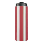クラシック赤、白、モカのマウスのストライプ タンブラー (正面)