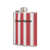 クラシック赤、白、モカのマウスのストライプ フラスク (左)