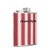 クラシック赤、白、モカのマウスのストライプ フラスク (右)